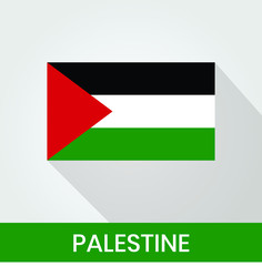Flag of The Palestine With Shadow