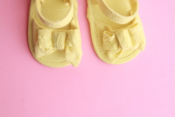 yellow baby sandals with bow