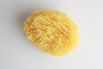 natural sponge for baby bath, yellow