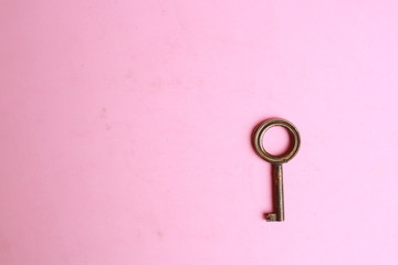 old closet key in color background