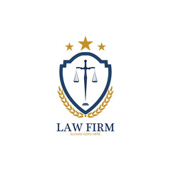 Law Firm logo and icon design template-vector