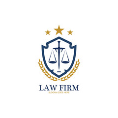 Law Firm logo and icon design template-vector