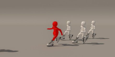 3d illustrator group of Ice skating symbols on a gray background, 3d rendering of the playing Ice skating. Includes a selection path.