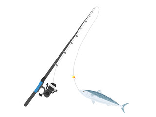 魚釣りのイラスト