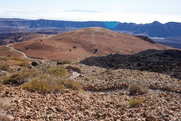 climbing the teide volcano landscape from above