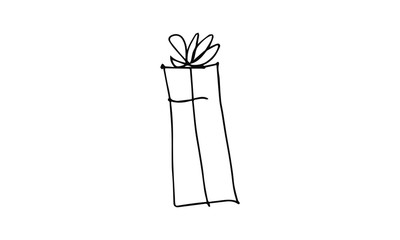hand-drawn Christmas gift . cute Doodle art gift for birthday or holiday . use as a clipart, print on clothes, in greeting cards, in the design of your website or packaging. enjoy