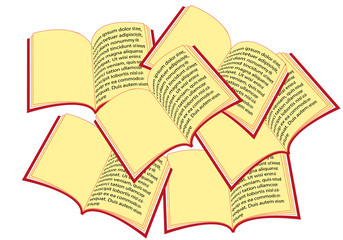 Libro antiguo abierto y con letras.