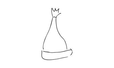 hand-drawn Santa or elf hat. Christmas and new year Doodle art. use it as a clipart in greeting cards, print on clothes, animation, packaging or design of your website