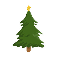 Pine tree, Christmas tree. cartoon vector illustration