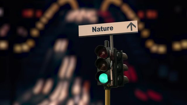 Street Sign the Way to Nature