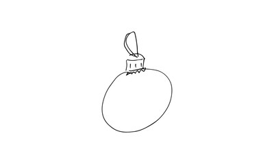 hand-drawn Christmas decoration . cute Doodle glass ball. use as a clipart, print on clothes, in greeting cards, in the design of your website or packaging. enjoy