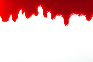 Blood splashed isolated on white background.