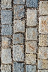 Surface of stone road.