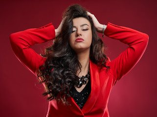 Fototapeta premium Upset young businesswoman