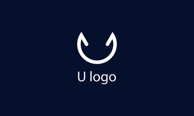 Minimalist line art letter U logo. 
