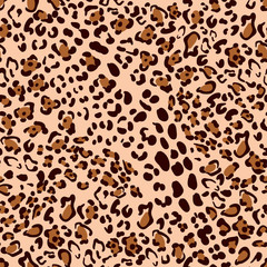 Leopard pattern design. Animal skin texture. Seamless vector background.