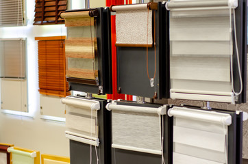 Window blinds for sale in the store.