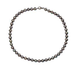 necklace from natural black pearls isolated