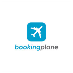 Booking plane logo templates and icon