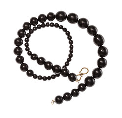 spiral necklace from polised jet stone isolated