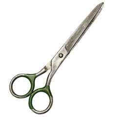 old iron scissors isolated on white background