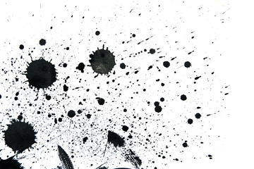 Abstract black ink texture Japan style on a white background.