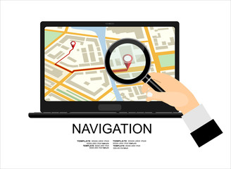 Global Positioning System, navigation. Vector illustration