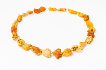necklace from natural raw yellow amber nuggets