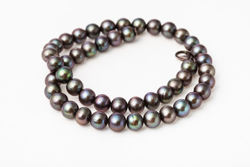 vintage necklace from natural black pearls