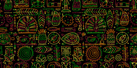 Sri Lanka art travel, tribal seamless pattern for your design