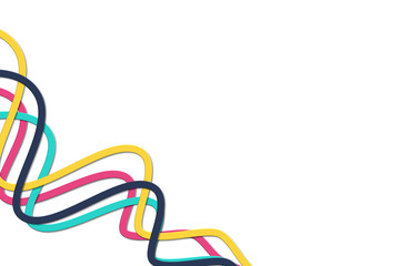 Abstract colorful curly line,  isolated on white background