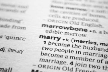 Word or phrase Marry in a dictionary.