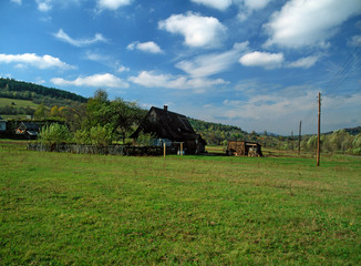 Polany Village, Magurski National Park, Beskid Niski Mountains, Carpathians Mountains, Poland - obrazy, fototapety, plakaty