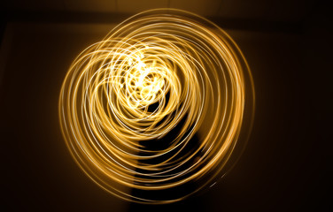 Freeze light photo. Abstract pattern background in circle shape.