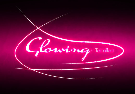 Glowing Text Effect Mockup