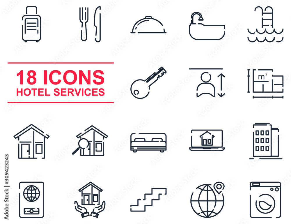 Aufkleber real estate set icon template color editable. real estate pack symbol vector sign isolated on white 