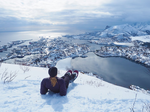 Schneeschuhwandern auf den Lofoten - Svolv&aelig;r