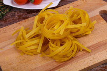 Raw pasta fettuccini