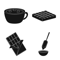 Vector illustration of cooking and brown symbol. Set of cooking and beans stock symbol for web.