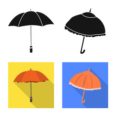 Obraz premium Isolated object of protection and closed logo. Collection of protection and rainy vector icon for stock.