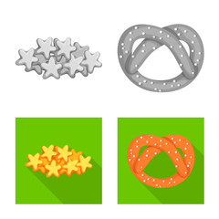 Vector illustration of Oktoberfest and bar sign. Collection of Oktoberfest and cooking stock vector illustration.