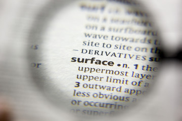 The word or phrase Surface in a dictionary.