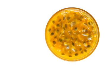 Passion fruit on a white background.