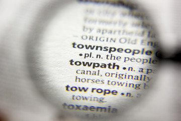 The word or phrase towpath in a dictionary.
