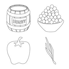 Isolated object of seasonin and ingredient logo. Collection of seasonin and aroma stock vector illustration.