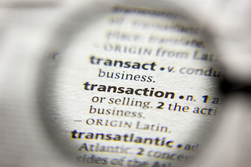 The word or phrase Transaction in a dictionary.