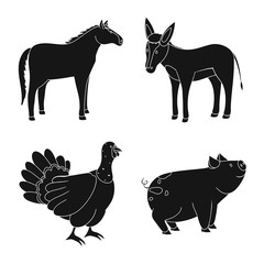 Vector illustration of ranch and organic sign. Set of ranch and food vector icon for stock.