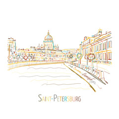 Saint Petersburg, Russia. Sketch for your design