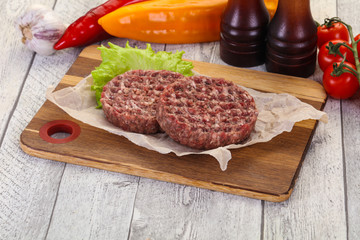 Raw burger cutlet