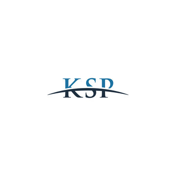 Initial letter KSP, overlapping movement swoosh horizon logo company design inspiration in blue and gray color vector